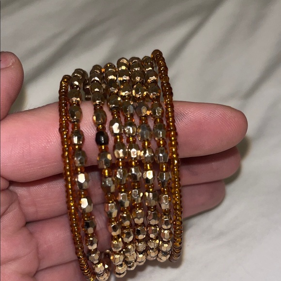 Gold Beaded Bangle Set - Picture 3 of 3
